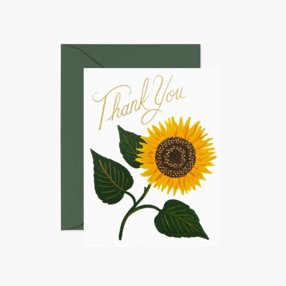 SUNFLOWER, THANK YOU CARD BOXED SET OF 8 Rifle Paper Co
